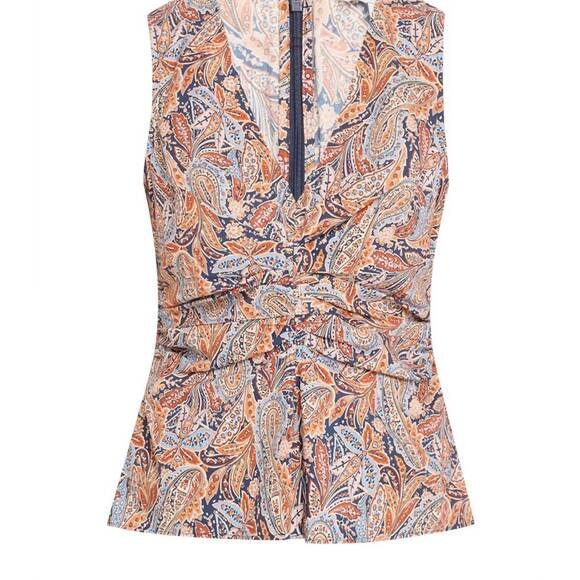 NEW VERONICA BEARD aiden top in navy multi - Picture 4 of 4